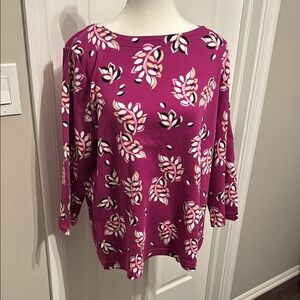 NWT, Floral Pink Women's Top, Size Petite Large